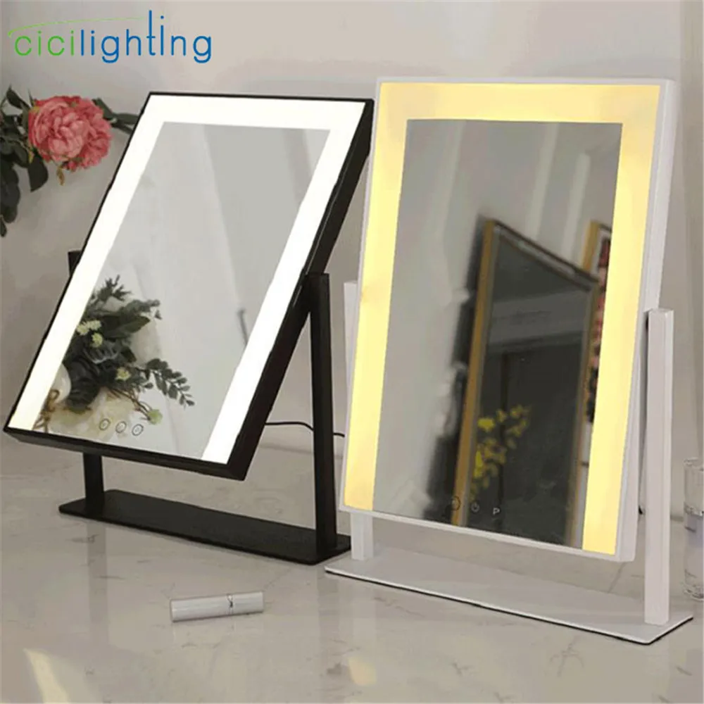  LED Light Brightness Adjustable Makeup Mirror lamp Cosmetic black white rectangle bedroom vanity li