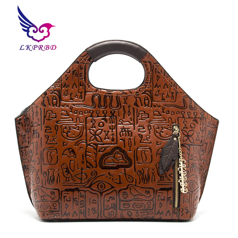 2018 LKPRBD women folk style retro floral pattern embossed Handbag Bag personality temperament bangalor High-quality PU 5 color
