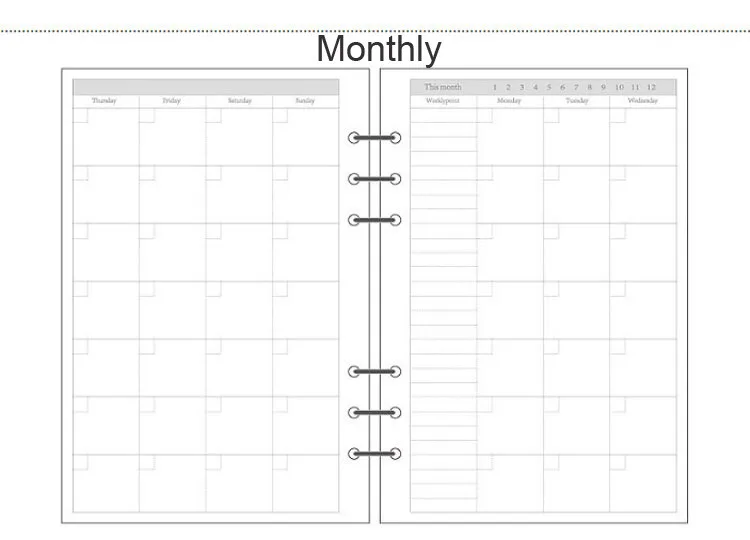 A5 A6 A7 печати бумага Бумага планировщик внутренняя страниц для Filofax Творческий офис Тетрадь спираль сменный блок Binder внутренняя страница