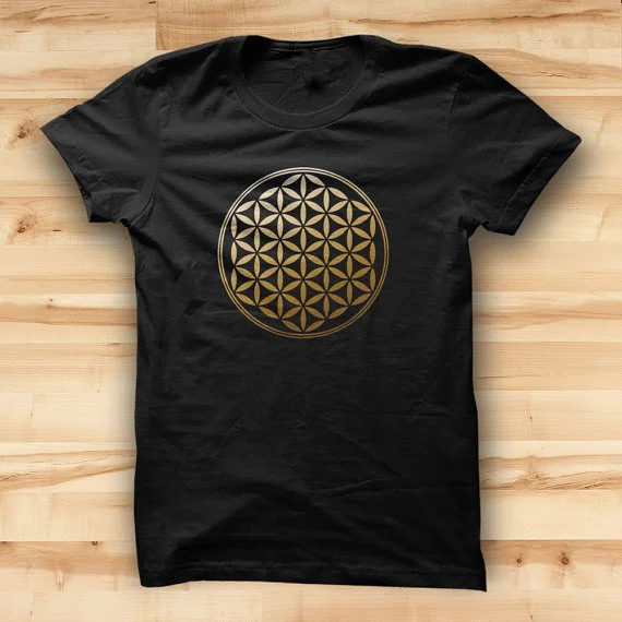 Custom T Shirts Online Short Sleeve O Neck Christmas Sacred Geometry Geometric Madala Flower Of Life Shirt For Men