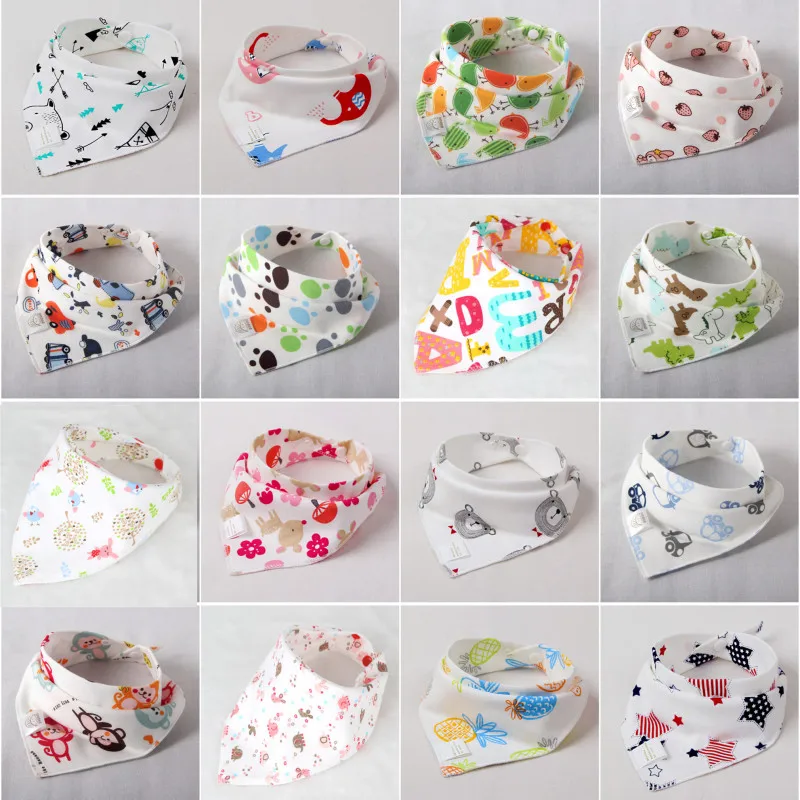 2pcs Baby Boy Girl Pinafore Saliva Towel Cotton Cute cartoon Towels Bandana Bibs Dribble Kids Head Scarf Keep Clothes Clean
