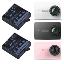 2Pcs 3.85v 1400mAH Xiaomi YI 4K Batteries AZ16-1 battery for Original Xiaomi Yi 4K Action Camera Rechargeable Battery