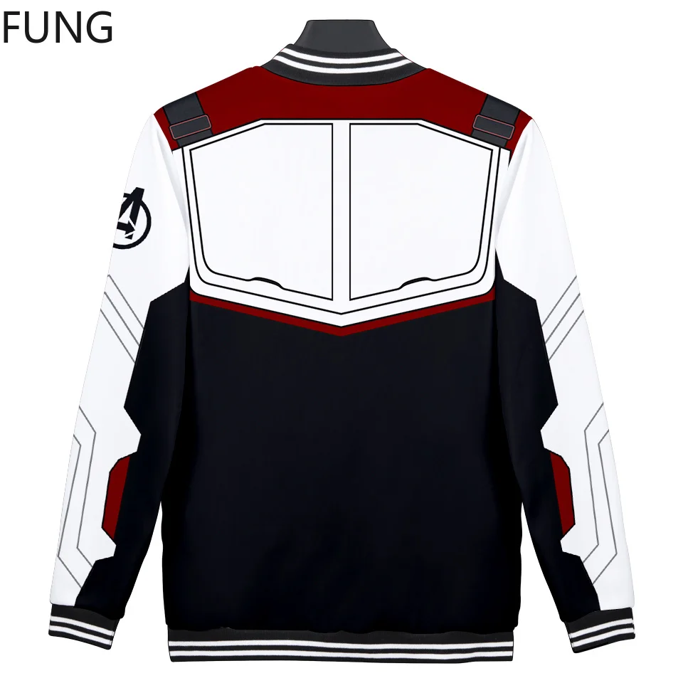 FUNG Avengers Endgame Hoodie Mens Jacket Baseball uniform 3D Printed Harajuku Quantum Realm End Game Sweatshirt Jacket