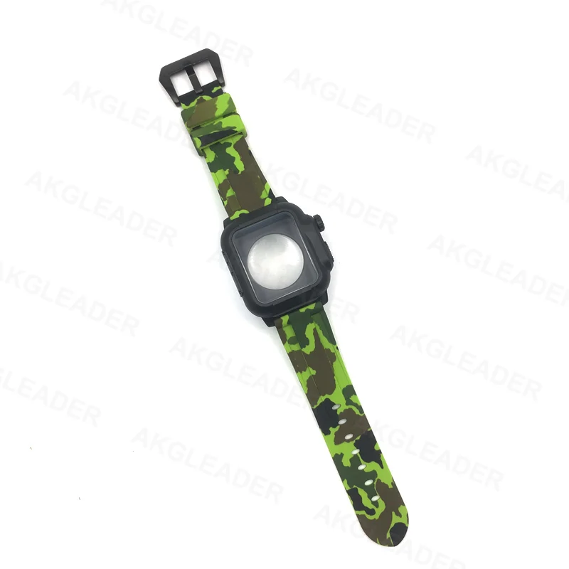 Для Apple Watch Series 4 3 2 ремешок Мягкая силиконовая лента с водонепроницаемым чехлом для Apple Watch 5 40/44 мм/42 мм противоударный чехол для часов - Цвет ремешка: Light Green