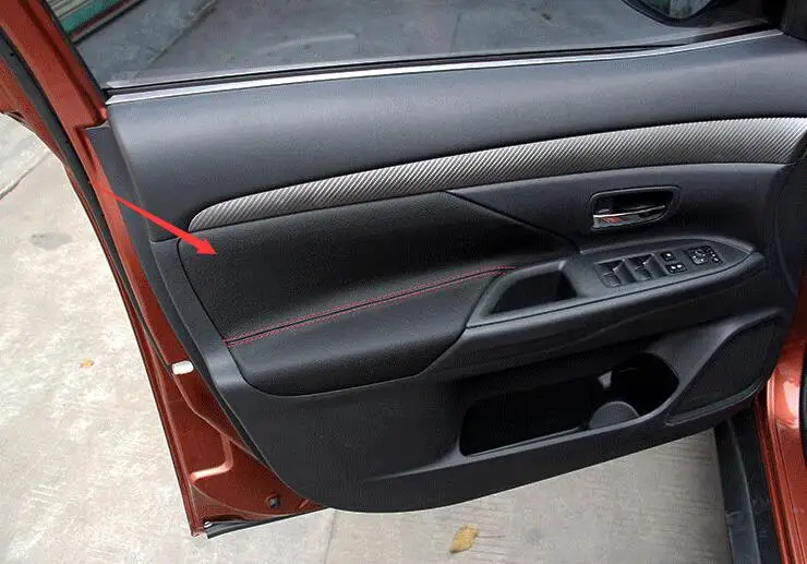 Для Mitsubishi Outlander 2013 автомобиля Стайлинг двери подлокотник панель крышка украшения отделка кожи