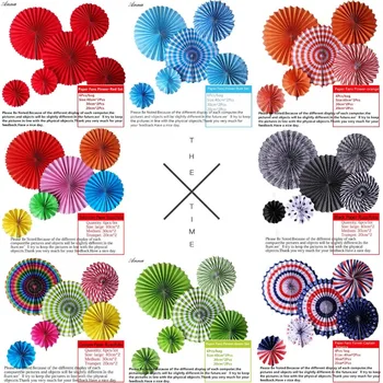 

6pcs/lot Cheap Paper Fans For Wedding Tissue Paper Fans Flowers Birthday Party Holiday Supplies Wedding Favors decorations