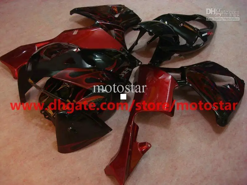 wine red flame black fairings for 2005 2006 CBR600RR Injection molded F5 CBR 600RR 05 06 CBR600 RX5C