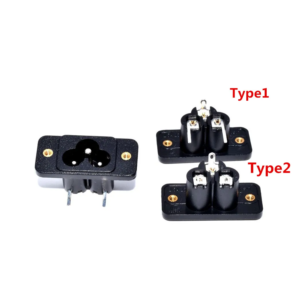 

IEC 60320 C6 Low Current Inlet AC Power with 3 Pin Socket Side Flang and Screw on Mounting Solder Terminal