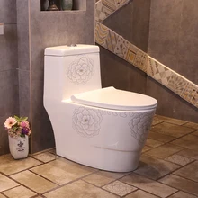 Платиновый пион узор искусство в европейском стиле Туалет бытовой туалетный сифон Тип брызгозащищенный фарфоровый керамический туалет