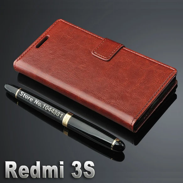 Xiaomi Redmi 3s case cover leather Luxury flip leather case for Xiaomi Redmi 3s 3 s cover Crazy horse Xiaomi Redmi 3s pro case