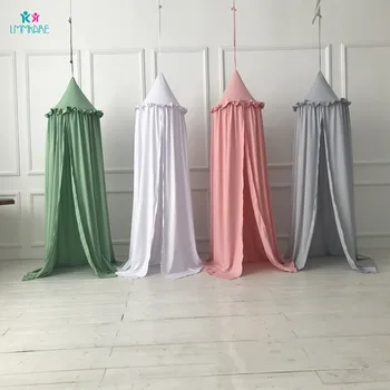 

Cotton Baby Crib Netting lace Solid Color Kids Infant Chiffon Dome Fantasy Light Yarn Mosquito Nets Children's room Decoration