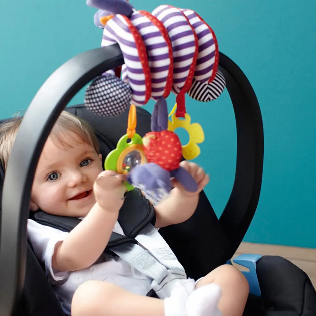 Мягкая детская кроватка, детская коляска, игрушки, спиральный Комплект детских игрушек для новорожденных, автомобильное сиденье
