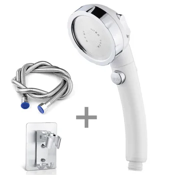 

Pressurized Water Stop Shower Plated with Switch One Button Water Stop Hand Shower Bathroom Pommeau De Douche Haute Pression