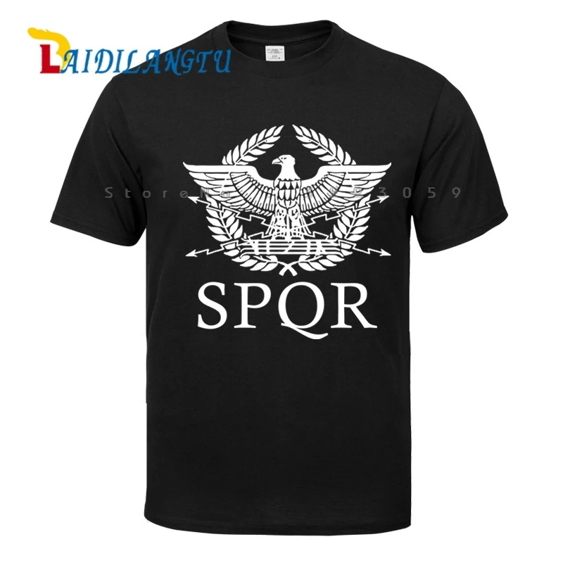 SPQR Римский гладиатор имперский золотой Орел Футболка мужская повседневная