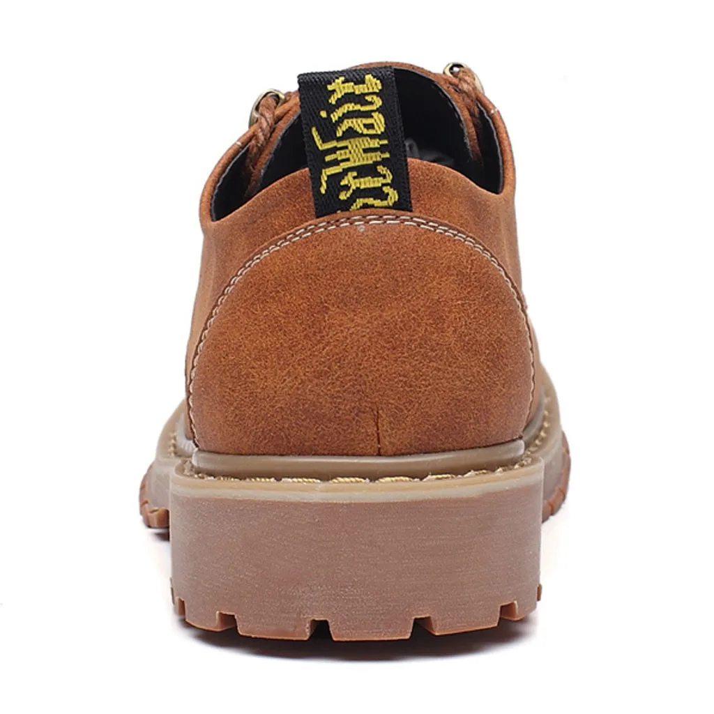 JAYCOSIN Men's Leather shoes Fashion Men Business Leather Shoes Casual Lace-Up British Ankle Boot Retro Tooling Men's Dress Shoe