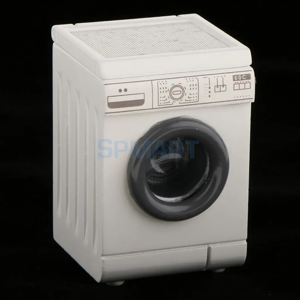 1/12 Scale Dollhouse Miniatures White Washing Machine Washer Home Appliance 12th Dolls House Accessories 