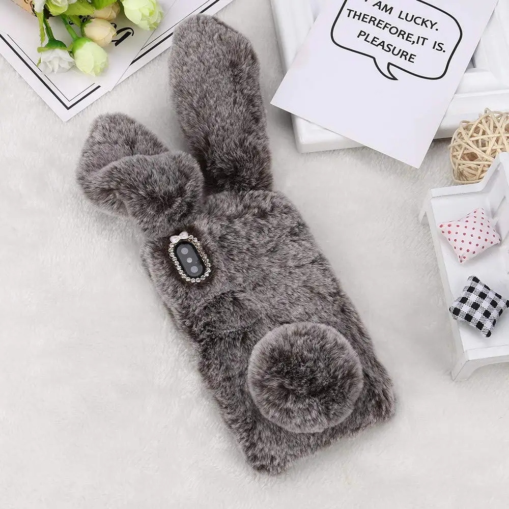 

Case for OPPO F9 F7 F5 A3 A5 A73 A77 F3 Case 3D Plush Bunny Rabbit Rhinestone Cover For OPPO R9 R9S Plus R11 R11S Plus R15 Case