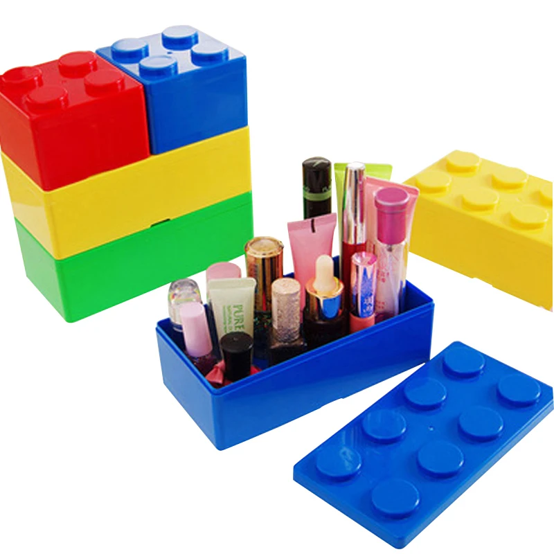 

KENCOOL DIY Building Blocks Office Desktop Storage Boxes Stackable Space Saving Funny Desk Drawer Organizers