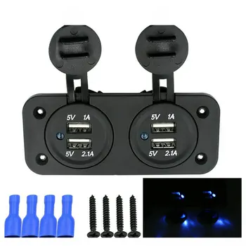 

100Pcs/Lot New Micro Dual 5V3.1A Usb Car Charger With 12V Adapters & Sockets