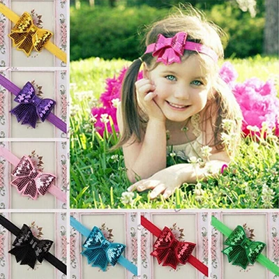 New Sequin Bowknot for Headband Hair Band Bow Accessory Headwear Girls Hair Accessories