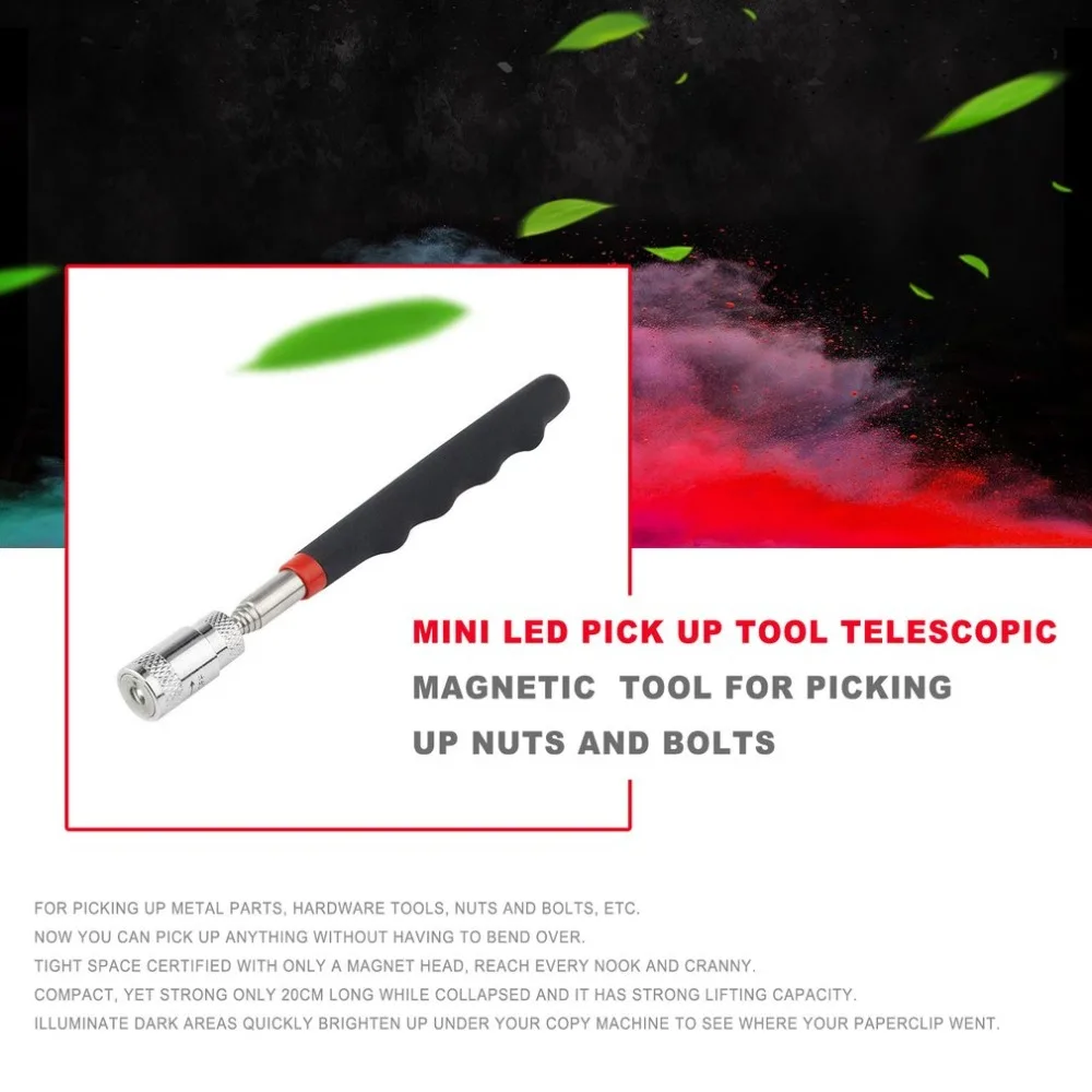 

Mini Stick Retractable LED Flashlight Pick Up Tool With Magnetic Magnet Head Tool for Picking Up Nuts and Bolts Repairment Tools