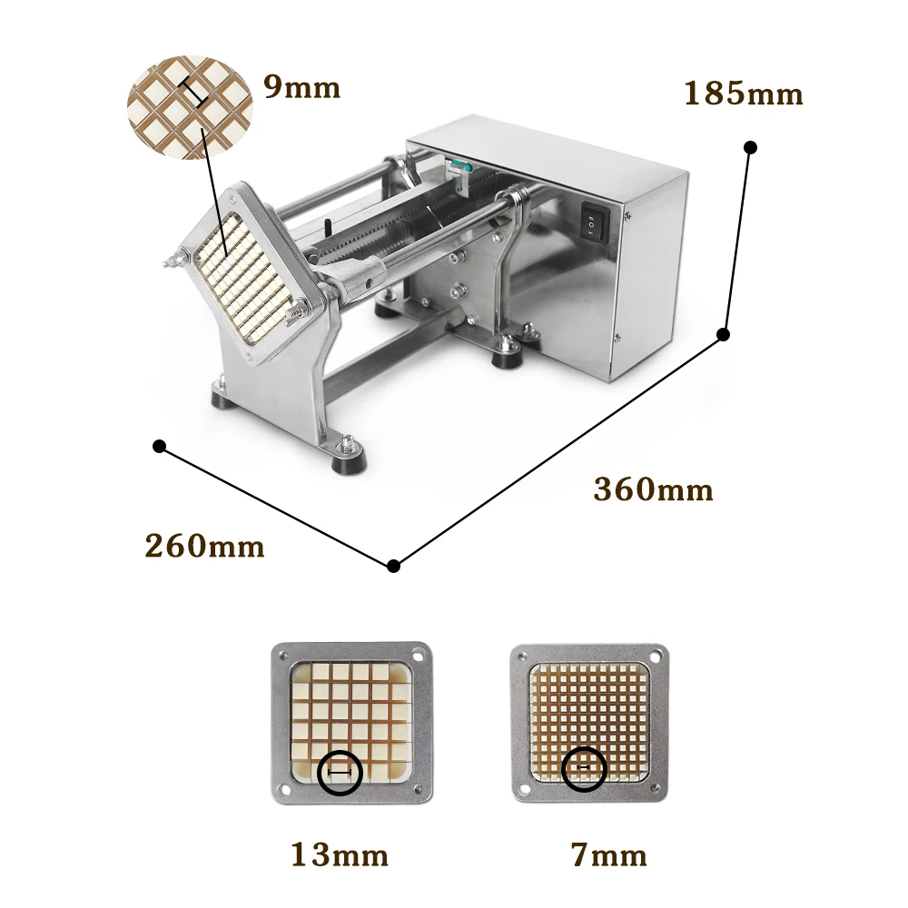 ITOP New Electric French Fries Cutter Potato Chip Carrot Cutter Slicer Stainless Steel Vegetable Fruit Shredding Machine