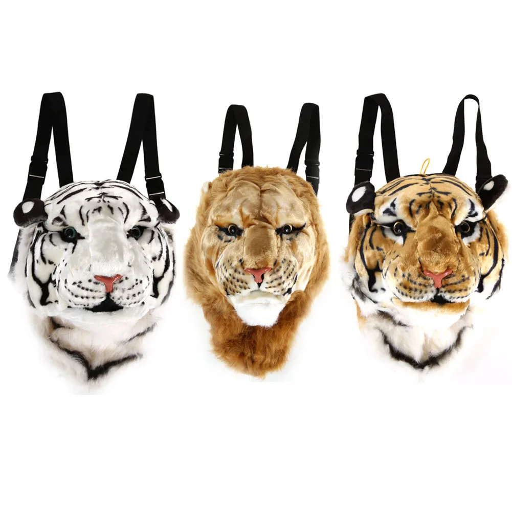 2017 3D Kepala Harimau Tas Ransel Kartun Hewan Singa Putih Wanita