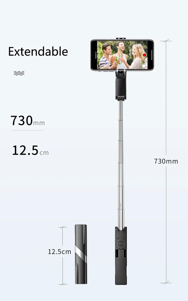 Мини Bluetooth селфи палка сложенная помада Стиль Портативный беспроводной селфи палка для iPhone samsung huawei Xiaomi дистанционное управление
