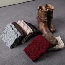 Новые стильные гетры, 8 цветов вязаные ботильоны с отворотами носки теплые носки до лодыжки