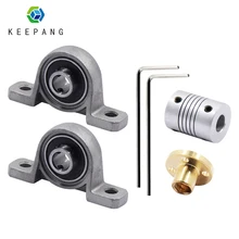 T8 vis kit vertical imprimante 3D Support Support Support de palier Horizontal trapézoïdal T8 vis sans fin 8mm plomb + vis + accouplement