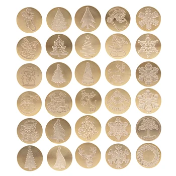 

Vintage Sealing Wax Seal Stamp Christmas Themed Designs for DIY Card Gifts Christmas Xmas Decoration