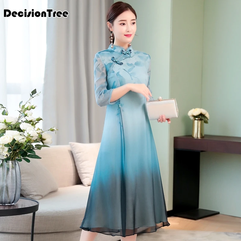 

2019 traditional daily modern cheongsam chinese dress short sleeve wedding qipao robe chinoise vestido oriental dresses