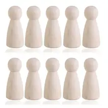 10 шт DIY простой пустой деревянные колышки для кукол фигурки невесты свадебный торт топперы