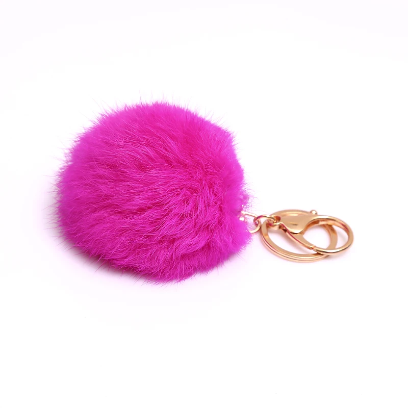 

Christmas Gift Real Rabbit Fur Ball Plush Fuzzy Fur Key Chain POM POM Keychain Pompom Car Bag Keychain Key Ring Pendant Jewelry