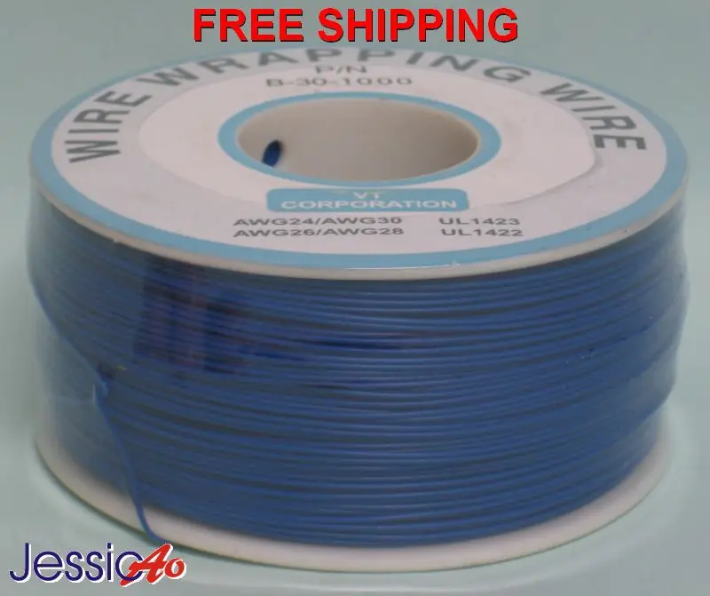 bread board fly wire Circuit board connector copper wire wrap Blue PVC