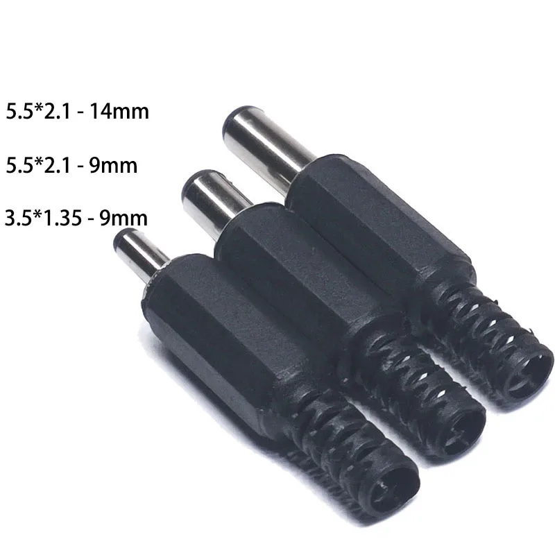 DC 5.5*2.1MM/5.5*2.5 Power Plug 9mm lengthElectrique Connectors Male Socket Jack Plug Wire Terminals Adapter