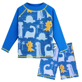 

BAOHULU UPF50+ Baby Swimwear Cartoon Dinosaur Kids Swimsuit Boys Two-Pieces Swimming Suit Toddler Swimwear Rash Guards