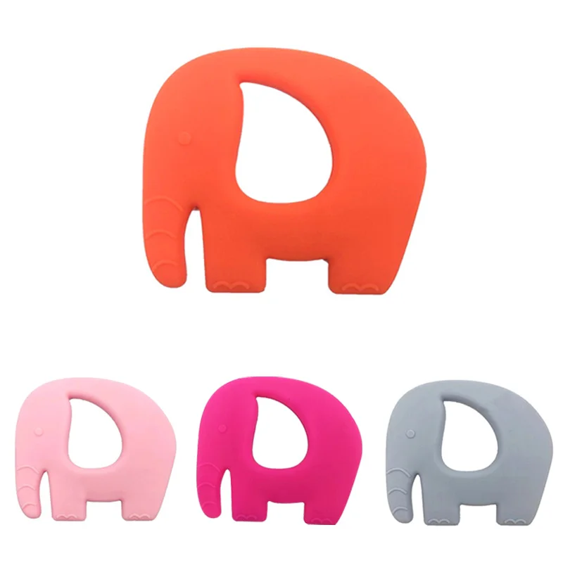 

Food Grade Silicone Teethers DIY Animal Elephant Baby Ring Teether Infant Baby Chew Charms Kids Teething Gift Toddler Toys