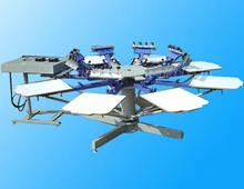 1pcs HD-801 Electrical Rotary Heat transfer machine 8 color 8 station T-shirt screen printing machine comeswith base
