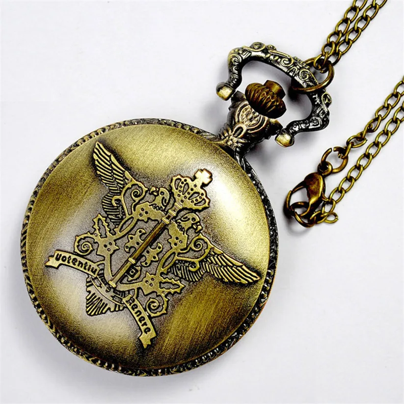 Ретро бронзовые винтажные карманные часы ожерелье, подвеска, цепочка quartzантичная стимпанк Мужские кварцевые карманные часы Relogio De Bolso NNN