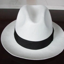 Белая шерстяная шляпа с большими полями, светская Элегантная Женская Ретро Джокер для мужчин и женщин, шляпа Fedoras Jackson, шляпа джентльмена, B-8115