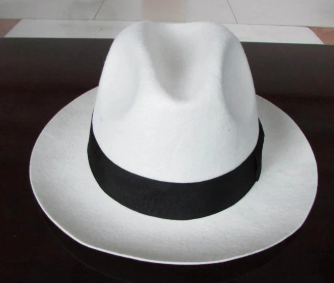 

White Wool Hat Big Brim Hat Socialite Elegant Female Retro Joker Men Women for Hat Fedoras Jackson Gentleman Hat B-8115