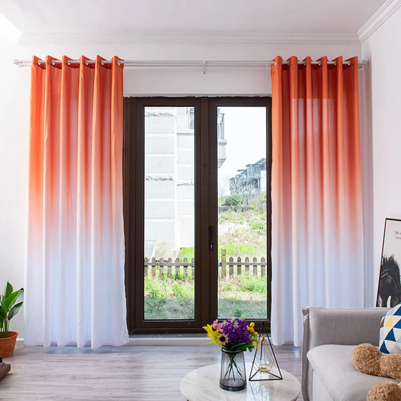 

Solid Color Gradient Upper Window Screen Modern Simplicity Balcony Living Room Gradient Light Transmission Window Screen