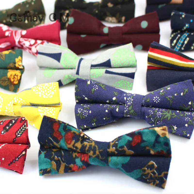 

Brand New Mens Bowtie Slim Floral Skinny Cotton Bow ties Cravat Flower Ties for Man Classic Party Business Male Shirt Bowties