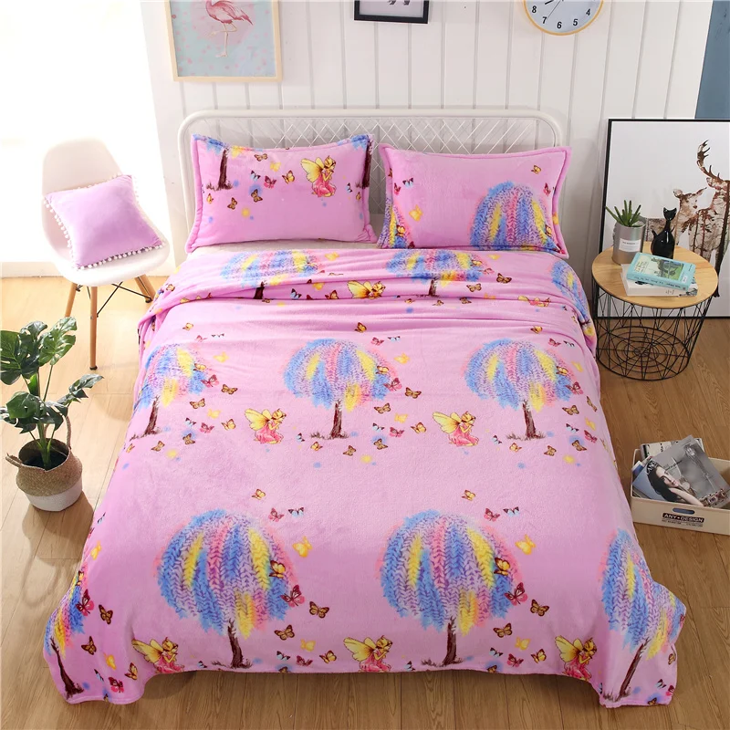 Purple Floral Patterned Fleece Blanket 1pc Throw Blanket For Adult