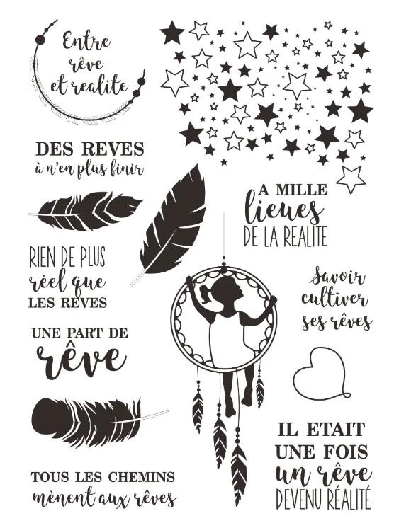 Des Reves Dream Transparent Clear Silicone French Stamp Seal Diy Scrapbooking Photo Album Decorative Stamps Aliexpress