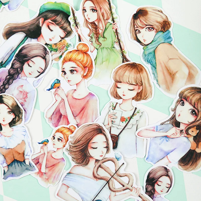 Купить 1 пакета красивые мори девушка бумаги стикер пакет Сделай сам ...