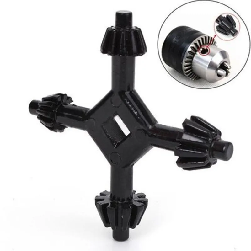 

4 Way Universal Chuck Key for Keyless Drills Drill Wrench Cross Power Tool Presses Size 6mm 9mm 10mm 13mm