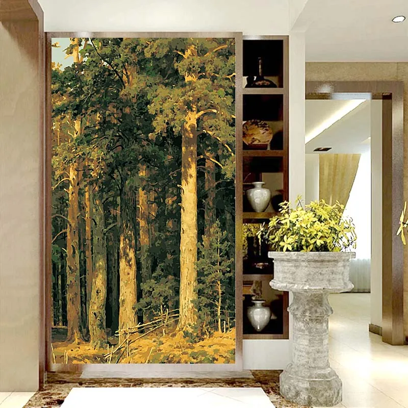 

40x80cm large size painting by numbers on wall art Hand Painted Wall Decorations Living Room Trees Picture