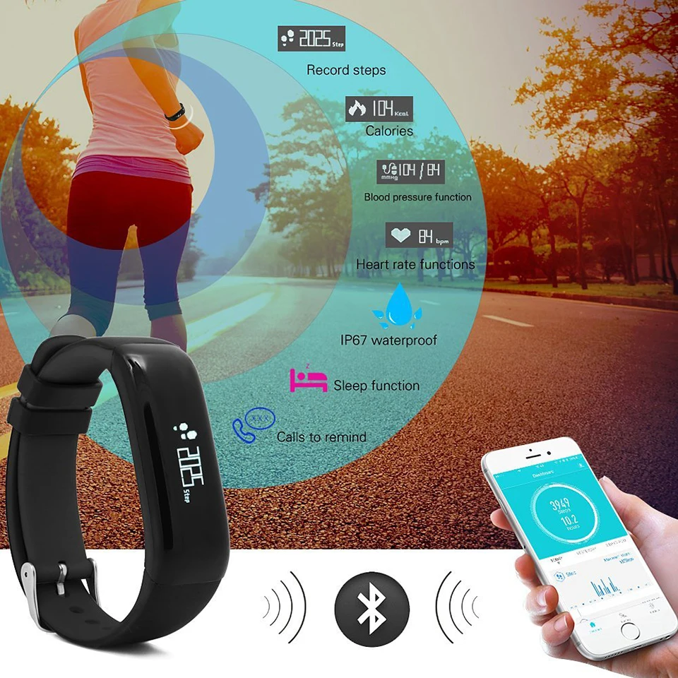 Bluetooth 4.0 Smart Watch Wristband Health Bracelet Sport Sleep Fitness Tracker pk fit bit miband6
